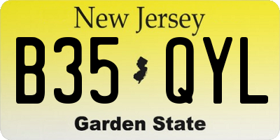 NJ license plate B35QYL