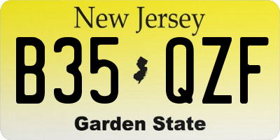 NJ license plate B35QZF