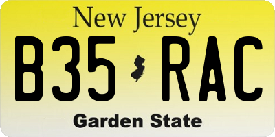 NJ license plate B35RAC