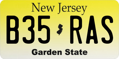 NJ license plate B35RAS