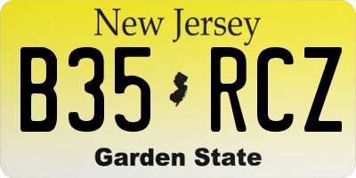 NJ license plate B35RCZ