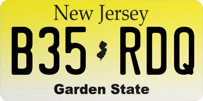 NJ license plate B35RDQ