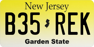 NJ license plate B35REK
