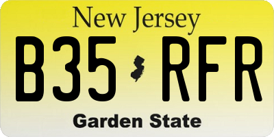 NJ license plate B35RFR