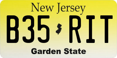 NJ license plate B35RIT