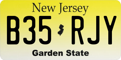 NJ license plate B35RJY