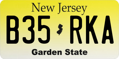NJ license plate B35RKA