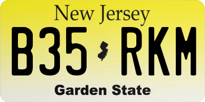 NJ license plate B35RKM