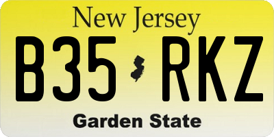 NJ license plate B35RKZ