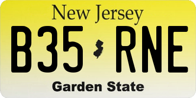 NJ license plate B35RNE
