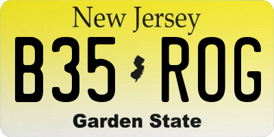 NJ license plate B35ROG