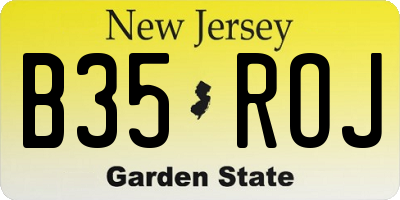 NJ license plate B35ROJ