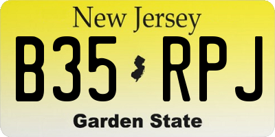 NJ license plate B35RPJ