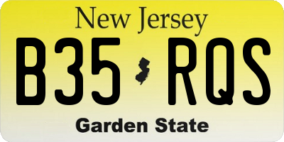 NJ license plate B35RQS