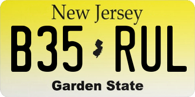 NJ license plate B35RUL