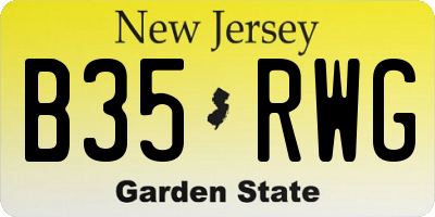 NJ license plate B35RWG