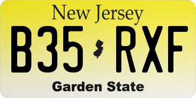 NJ license plate B35RXF