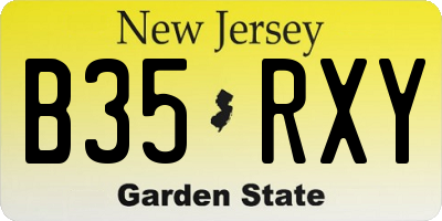 NJ license plate B35RXY