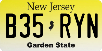 NJ license plate B35RYN