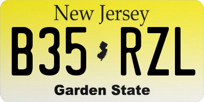 NJ license plate B35RZL