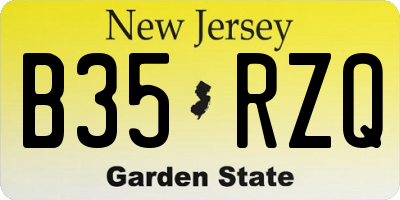 NJ license plate B35RZQ