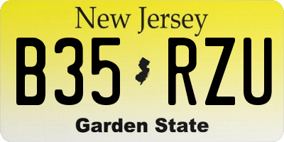 NJ license plate B35RZU
