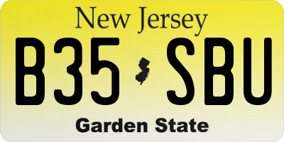 NJ license plate B35SBU