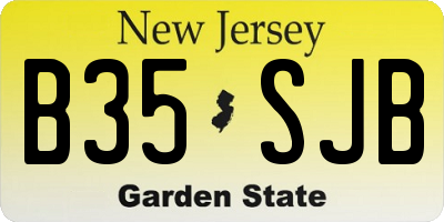 NJ license plate B35SJB