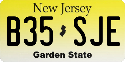 NJ license plate B35SJE