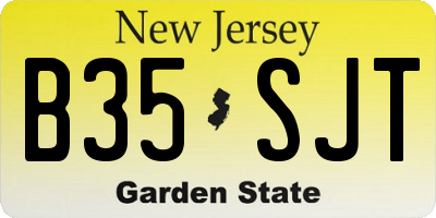 NJ license plate B35SJT
