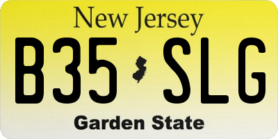 NJ license plate B35SLG