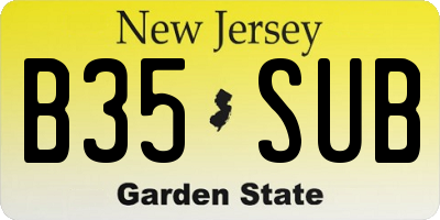 NJ license plate B35SUB