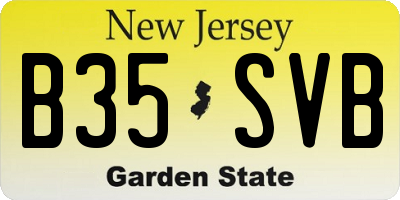 NJ license plate B35SVB