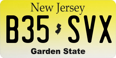 NJ license plate B35SVX