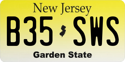 NJ license plate B35SWS