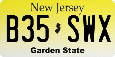 NJ license plate B35SWX