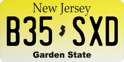 NJ license plate B35SXD