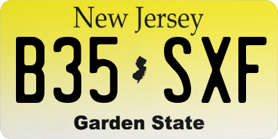 NJ license plate B35SXF