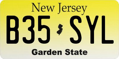 NJ license plate B35SYL