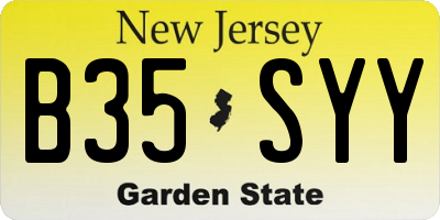 NJ license plate B35SYY