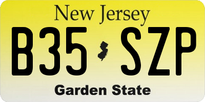 NJ license plate B35SZP