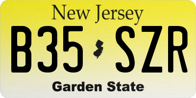 NJ license plate B35SZR