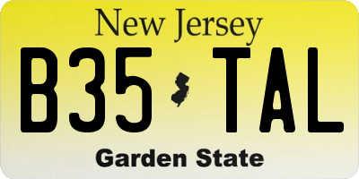 NJ license plate B35TAL