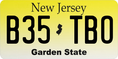 NJ license plate B35TBO