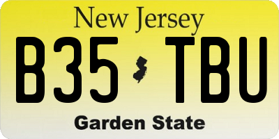 NJ license plate B35TBU
