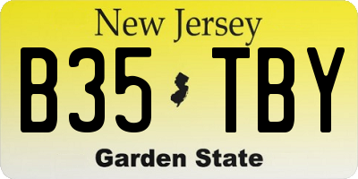 NJ license plate B35TBY