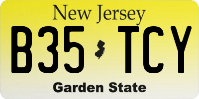 NJ license plate B35TCY