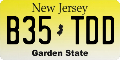 NJ license plate B35TDD