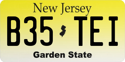NJ license plate B35TEI