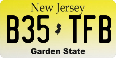 NJ license plate B35TFB